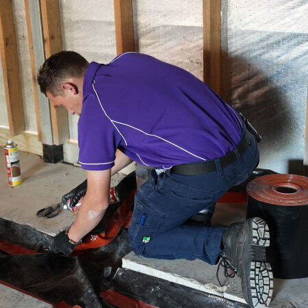 Pre construction termite protection installation